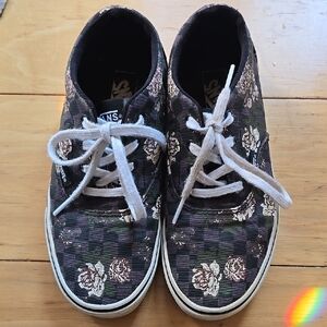 Vans Kids Floral Black Sneakers